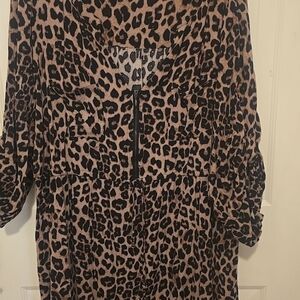 Leopard Print Long Sleeve Dress